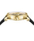 ფოტო #2 პროდუქტის Men's Swiss V-Code Black Leather Strap Watch 43mm
