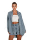 ფოტო #1 პროდუქტის Women's Into Him Ove d Denim Shirt