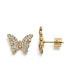Faux Stone Pave Butterfly Stud Earrings