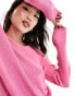 Stradivarius v neck knit jumper in pink