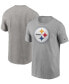 Фото #1 товара Men's Heathered Gray Pittsburgh Steelers Primary Logo T-shirt