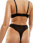 Фото #4 товара Hunkemoller Sia satin and lace thong in black
