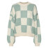 NOISY MAY Sun sweater Pearled Ivory / Pattern Slit Green Check, XS - фото #1