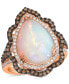 ფოტო #1 პროდუქტის Neopolitan Opal (4 ct. t.w.) & Diamond (3/4 ct. t.w.) Wavy Halo Pear Statement Ring in 14k Rose Gold (Also Available in 14K White Gold or 14k Yellow Gold)