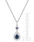 Фото #6 товара Macy's sapphire (1-1/3 ct. t.w.) and Diamond (1/4 ct. t.w.) Drop Pendant Necklace Set in 14k White Gold (Also Available in Emerald)