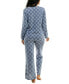 Women's 2-Pc. Printed Henley Pajamas Set