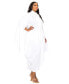 ფოტო #3 პროდუქტის Plus Size Tina Tulip Hem Cape Sleeve Pocket Dress