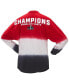 Фото #2 товара Women's Red, White Kansas City Chiefs Super Bowl LVIII Champions Ombre Long Sleeve T-shirt