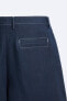 Фото #9 товара Льняные брюки с декоративной строчкой ZARA