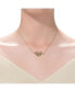 ფოტო #2 პროდუქტის Sterling Silver 14K Gold Plated Cubic Zirconia Spring Ring Heartbeat Necklace