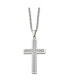 ფოტო #1 პროდუქტის Grey Carbon Fiber Inlay Large Cross Pendant Curb Chain Necklace