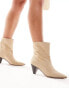 Truffle Collection cone heel ankle boots in sand Бежевый, 37 - фото #4