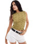 Фото #1 товара Vero Moda scrunch sleeveless jersey top in olive