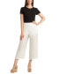 Фото #3 товара Juniors' Ruched-Front Wide-Leg Pull-On Cropped Pants