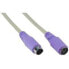 Фото #1 товара InLine PS/2 Cable male / female grey with purple plug 2m