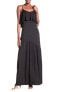 RACHEL PALLY 156254 Women's Ruffle Overlay Stretch Maxi Dress Black Sz. Small