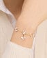 ფოტო #3 პროდუქტის Gold-Tone Cubic Zirconia & Mother-of-Pearl Butterfly Link Bracelet