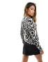 Фото #3 товара Y.A.S Rizza long sleeve mesh top in swirl print