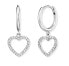 Silver hoop earrings Heart with zircons ERE-HEASHIN-ZCR - фото #1