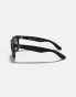 Ray-Ban justin classic square polarised sunglasses in black with grey lens in black