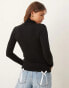 Фото #3 товара YAS wool mix high neck top in black