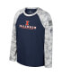 ფოტო #2 პროდუქტის Big Boys Navy, Camo Illinois Fighting Illini OHT Military-Inspired Appreciation Dark Star Raglan Long Sleeve T-shirt