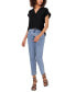 ფოტო #3 პროდუქტის Women's Split-Neck Short-Sleeve Blouse