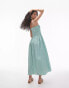 Topshop poplin maxi dress in green stripe grün, 38 - фото #3