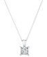 ფოტო #3 პროდუქტის Diamond Princess Solitaire Plus 18" Pendant Necklace (3/4 ct. t.w.) in 14k White Gold
