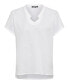 Women's Cotton Linen Short Sleeve Neck Chain Detail Tunic Top