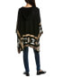 Фото #2 товара Hannah Rose Southwest Jacquard Wool & Cashmere-Blend Poncho Women's Black O/S