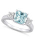 Фото #1 товара Aquamarine (2 ct. t.w.) and Diamond (1/3 ct. t.w.) Ring in 14K White Gold