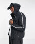 Фото #1 товара Hollister logo taping and hood sherpa lined sports jacket in black