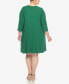 ფოტო #2 პროდუქტის Plus Size Criss Cross Neckline 3/4 Sleeve Swing Dress