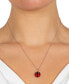 ფოტო #2 პროდუქტის Crystal Ladybug 18" Pendant Necklace in Sterling Silver, Created for Macy's