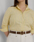 ფოტო #3 პროდუქტის Plus Size Cotton Striped Shirt