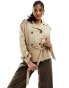 Stradivarius cropped trench coat in beige