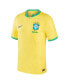ფოტო #3 პროდუქტის Men's Yellow Brazil National Team 2022/23 Home Breathe Stadium Replica Blank Jersey