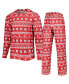 ფოტო #1 პროდუქტის Men's Scarlet Rutgers Scarlet Knights Swivel Long Sleeve T-shirt and Pants Sleep Set