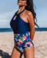 ფოტო #1 პროდუქტის Women's Floral Ruched Tummy Control One-Piece