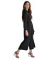 Women's Button-Front Belted Wide-Leg Jumpsuit Черный, 2 - фото #3