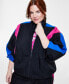 ფოტო #3 პროდუქტის Plus Size Zip-Front Long-Sleeve Colorblocked Jacket