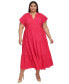 Фото #4 товара Plus Size Tiered Gauze A-Line Maxi Dress