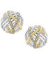 ფოტო #3 პროდუქტის EFFY® Diamond Intertwining Stud Earrings (1/3 ct. t.w.) in Sterling Silver & 14k Gold-Plate