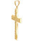 ფოტო #2 პროდუქტის Men's Nugget Cross Pendant in 10k Gold