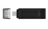 Kingston DataTraveler 70 - 128 GB - USB Type-C - 3.2 Gen 1 (3.1 Gen 1) - Cable - 7 g - Black