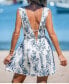 Women's Floral Print Tie Front Cover-Up Beach Dress
