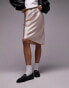 Фото #4 товара Topshop 90's length satin skirt with trim detail in oyster