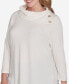 Фото #5 товара Plus Size Split Cowl Neck Solid Textural Knit Top