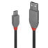 Фото #1 товара Lindy 1m USB 2.0 Type A to Micro-B Cable - Anthra Line - 1 m - USB A - Micro-USB B - USB 2.0 - 480 Mbit/s - Black - Grey